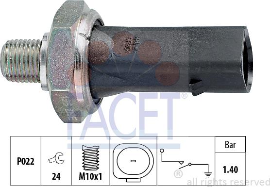 FACET 7.0135 - Capteur, pression d'huile cwaw.fr