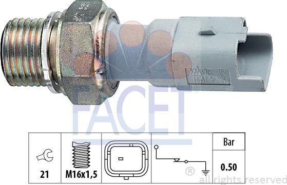 FACET 7.0130 - Capteur, pression d'huile cwaw.fr