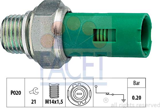 FACET 7.0131 - Capteur, pression d'huile cwaw.fr