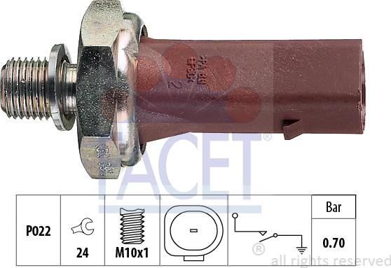 FACET 7.0132 - Capteur, pression d'huile cwaw.fr