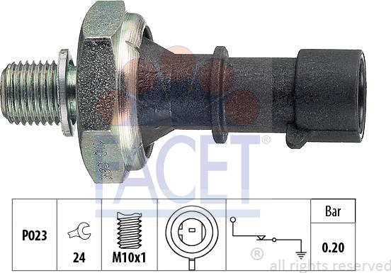 FACET 7.0170 - Capteur, pression d'huile cwaw.fr