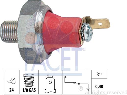 FACET 7.0173 - Capteur, pression d'huile cwaw.fr