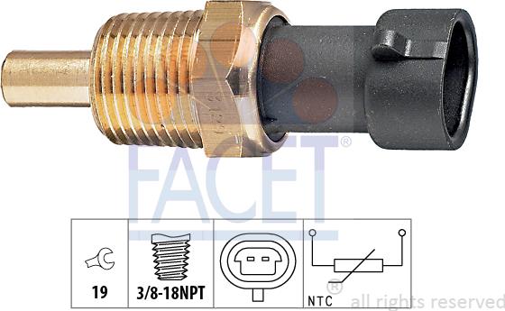 FACET 7.3129 - Capteur, température d'huile cwaw.fr