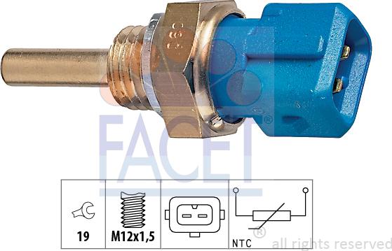 FACET 7.3128 - Capteur, température d'huile cwaw.fr