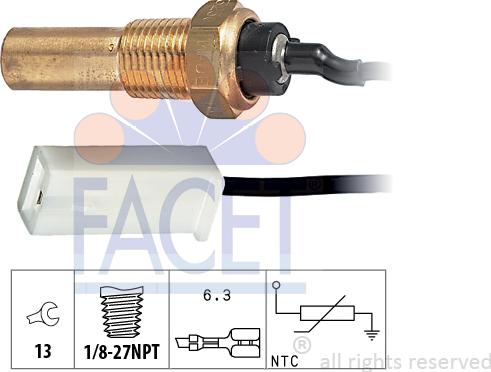 FACET 7.3250 - Capteur, température d'huile cwaw.fr