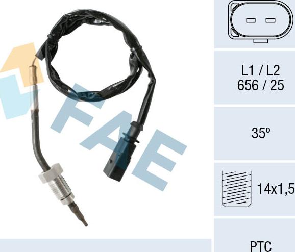 FAE 68001 - Capteur, température des gaz cwaw.fr