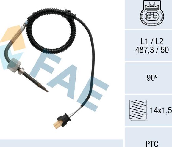 FAE 68015 - Capteur, température des gaz cwaw.fr