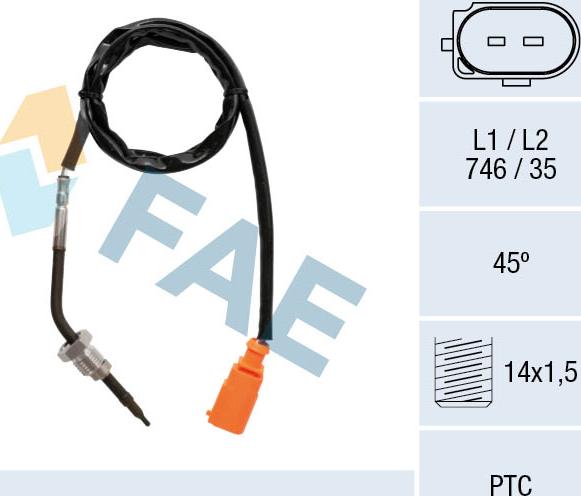 FAE 68035 - Capteur, température des gaz cwaw.fr