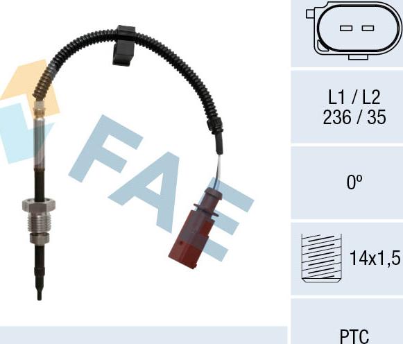 FAE 68033 - Capteur, température des gaz cwaw.fr