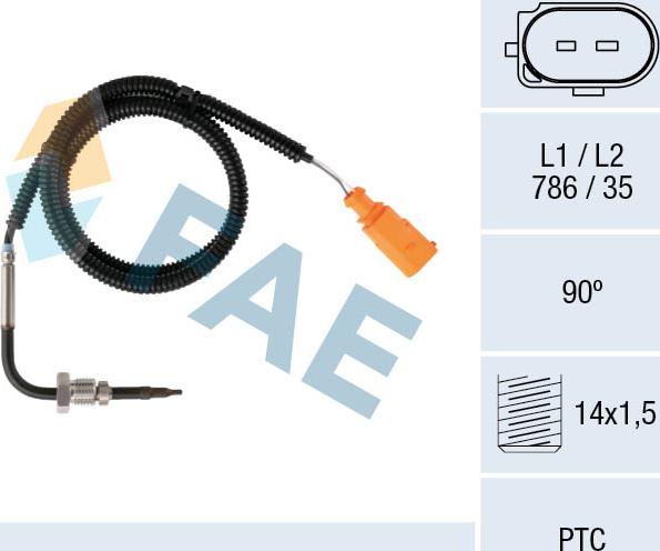 FAE 68079 - Capteur, température des gaz cwaw.fr