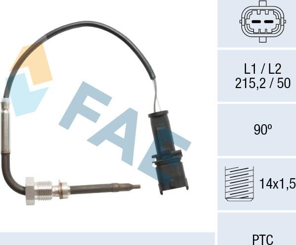 FAE 68107 - Capteur, température des gaz cwaw.fr