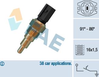 FAE 36670 - Interrupteur de température, ventilateur de radiateur cwaw.fr