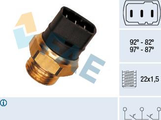 FAE 38150 - Interrupteur de température, ventilateur de radiateur cwaw.fr