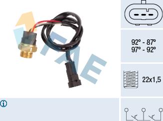 FAE 38280 - Interrupteur de température, ventilateur de radiateur cwaw.fr