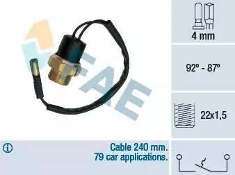 FAE 37490 - Interrupteur de température, ventilateur de radiateur cwaw.fr