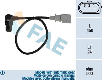 FAE 79055 - Capteur d'angle, vilebrequin cwaw.fr