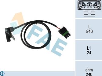 FAE 79025 - Capteur d'angle, vilebrequin cwaw.fr