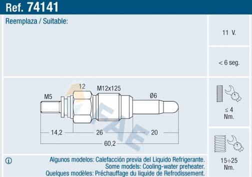 FAE 74141 - Bougie de préchauffage cwaw.fr