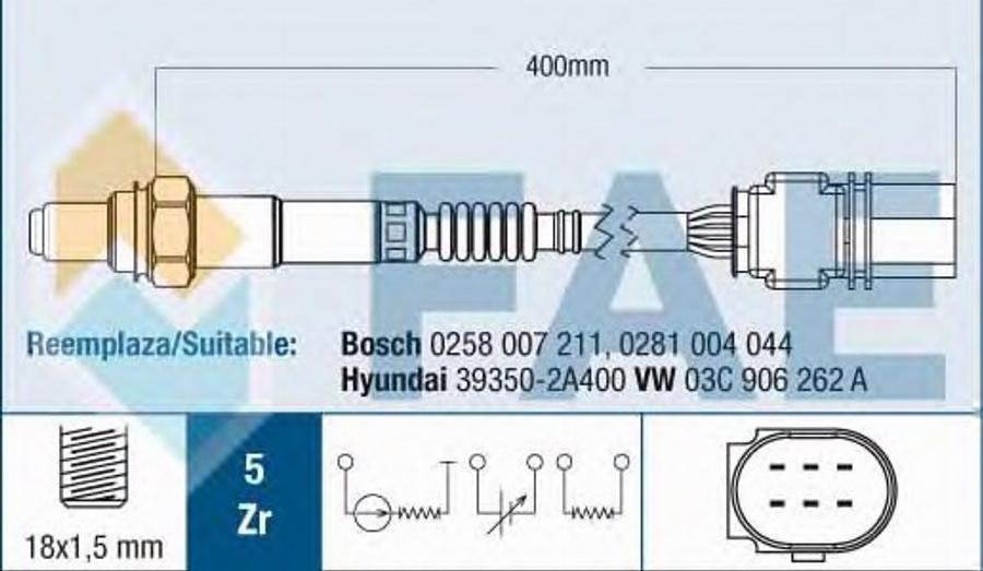 FAE 75006 - Sonde lambda cwaw.fr