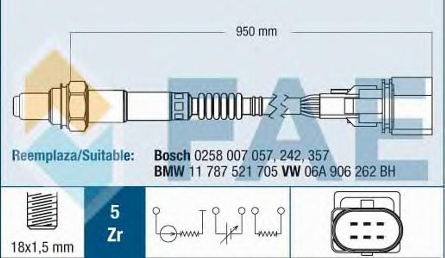 FAE 75002 - Sonde lambda cwaw.fr