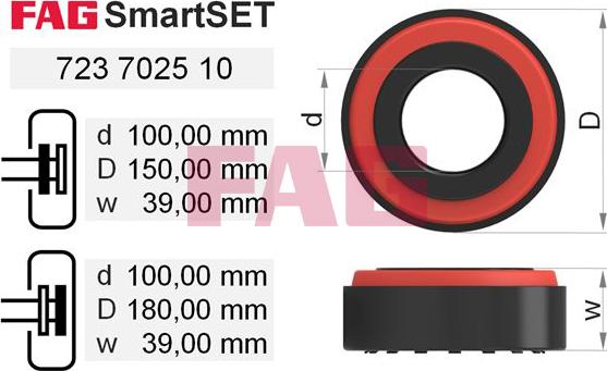 FAG 723 7025 10 - Kit de roulements de roue cwaw.fr