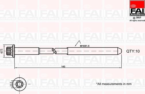 FAI AutoParts B489 - Jeu de boulons de culasse de cylindre cwaw.fr