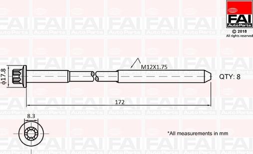 FAI AutoParts B1060 - Jeu de boulons de culasse de cylindre cwaw.fr