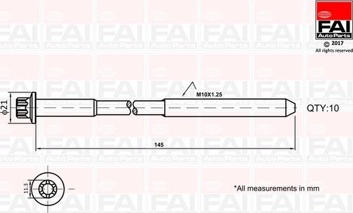 FAI AutoParts B1140 - Jeu de boulons de culasse de cylindre cwaw.fr