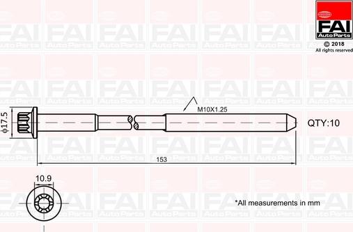 FAI AutoParts B701 - Jeu de boulons de culasse de cylindre cwaw.fr