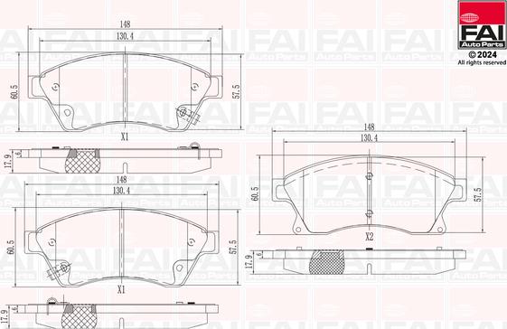 FAI AutoParts BP149 - Kit de plaquettes de frein, frein à disque cwaw.fr