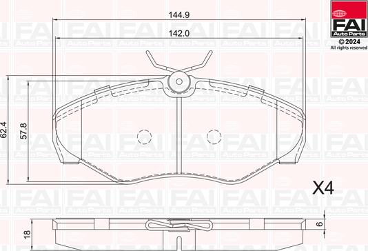 FAI AutoParts BP144 - Kit de plaquettes de frein, frein à disque cwaw.fr