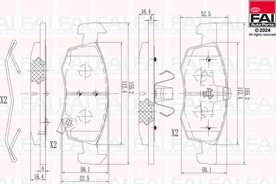 FAI AutoParts BP141 - Kit de plaquettes de frein, frein à disque cwaw.fr