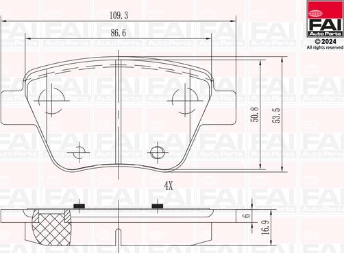 FAI AutoParts BP148 - Kit de plaquettes de frein, frein à disque cwaw.fr