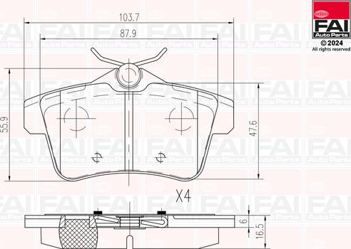 FAI AutoParts BP156 - Kit de plaquettes de frein, frein à disque cwaw.fr