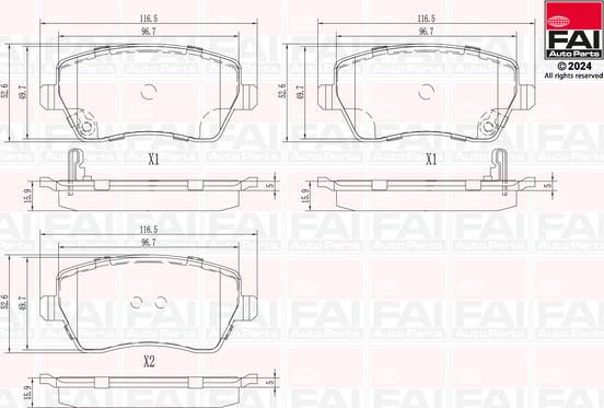 FAI AutoParts BP150 - Kit de plaquettes de frein, frein à disque cwaw.fr