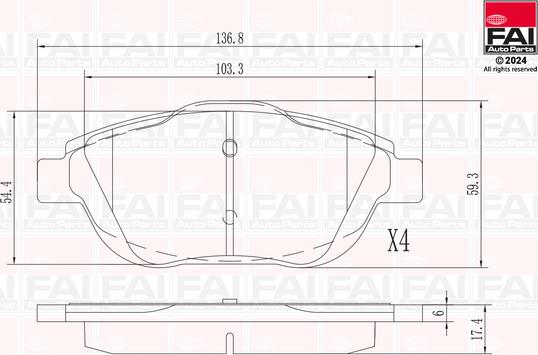 FAI AutoParts BP151 - Kit de plaquettes de frein, frein à disque cwaw.fr