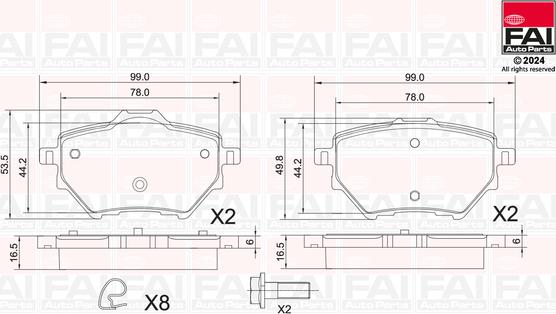 FAI AutoParts BP157 - Kit de plaquettes de frein, frein à disque cwaw.fr