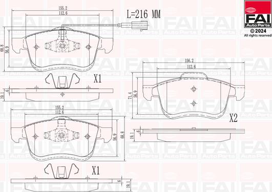 FAI AutoParts BP169 - Kit de plaquettes de frein, frein à disque cwaw.fr