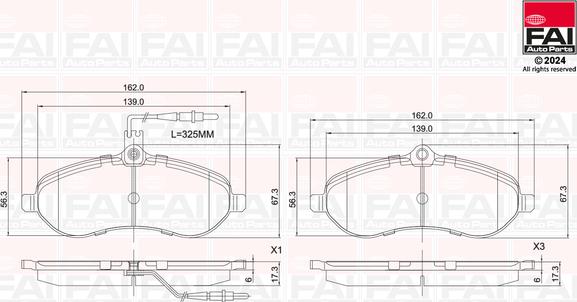 FAI AutoParts BP168 - Kit de plaquettes de frein, frein à disque cwaw.fr