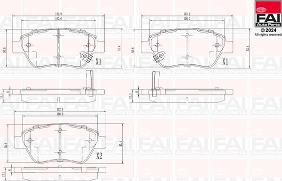 FAI AutoParts BP109 - Kit de plaquettes de frein, frein à disque cwaw.fr