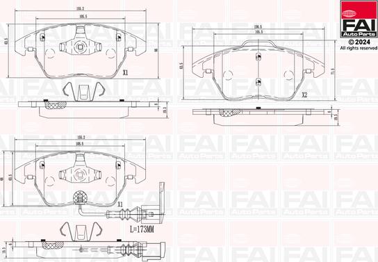 FAI AutoParts BP104 - Kit de plaquettes de frein, frein à disque cwaw.fr