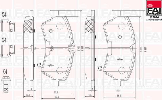 FAI AutoParts BP105 - Kit de plaquettes de frein, frein à disque cwaw.fr