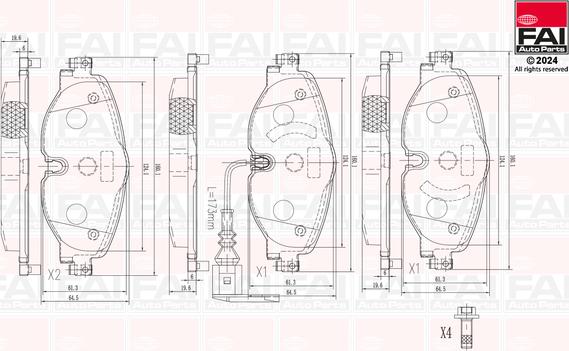 FAI AutoParts BP106 - Kit de plaquettes de frein, frein à disque cwaw.fr