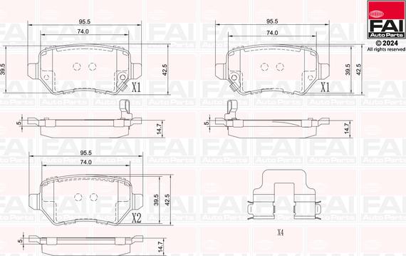 FAI AutoParts BP108 - Kit de plaquettes de frein, frein à disque cwaw.fr