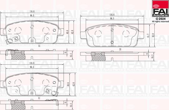 FAI AutoParts BP102 - Kit de plaquettes de frein, frein à disque cwaw.fr