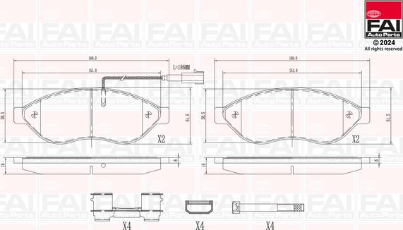 FAI AutoParts BP114 - Kit de plaquettes de frein, frein à disque cwaw.fr