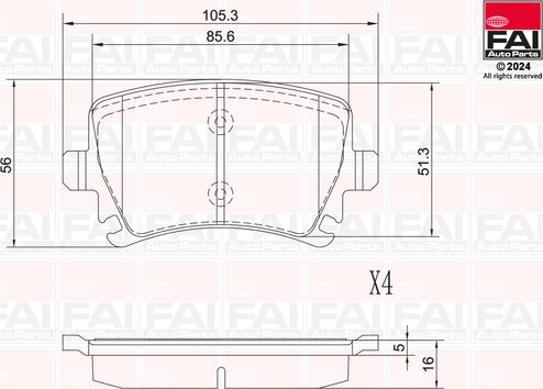 FAI AutoParts BP116 - Kit de plaquettes de frein, frein à disque cwaw.fr