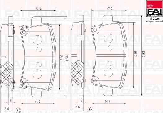 FAI AutoParts BP111 - Kit de plaquettes de frein, frein à disque cwaw.fr