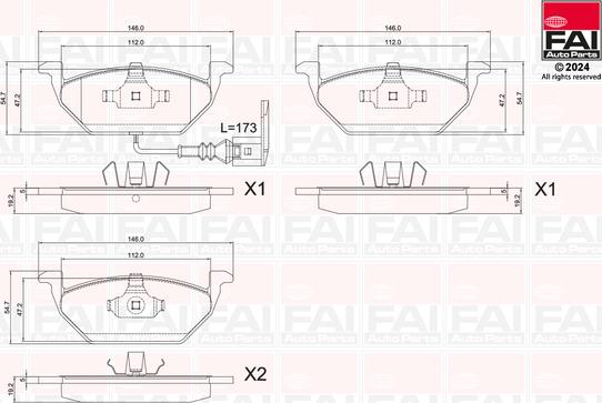 FAI AutoParts BP113 - Kit de plaquettes de frein, frein à disque cwaw.fr