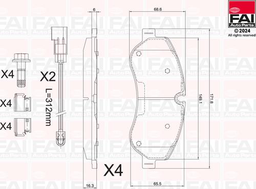 FAI AutoParts BP112 - Kit de plaquettes de frein, frein à disque cwaw.fr